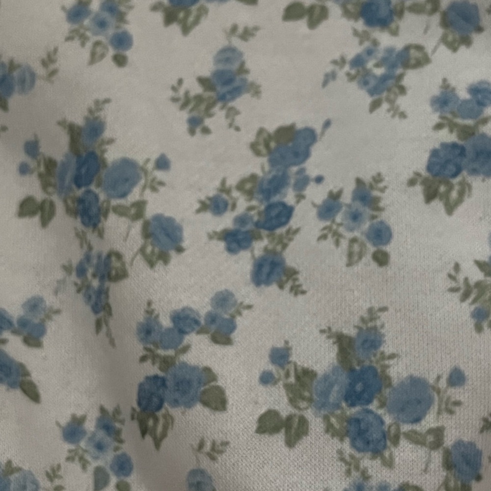 NWOT - Peach Love California - Light Blue Floral Fleece Sweatshirt -Womans Small - Picture 3 of 5